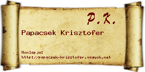 Papacsek Krisztofer névjegykártya